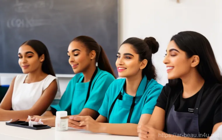 뷰티컨설턴트 자격증 취득 시간 - **Prompt:** A confident and elegant female beauty consultant, of Arab descent, wearing a chic, modes...