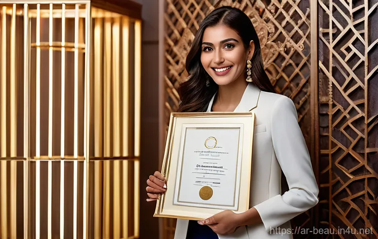 뷰티컨설턴트 자격증 활용 사례 분석 연구 사례 - **Prompt:** A highly professional and confident female beauty consultant, of Arab descent, in her st...