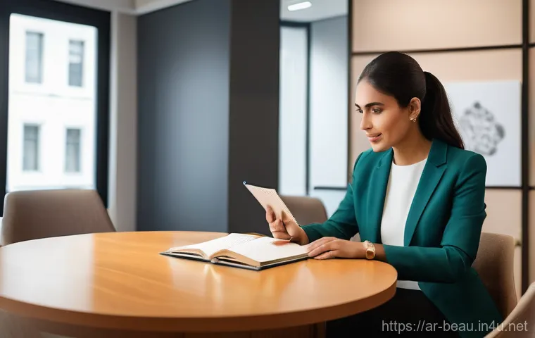 뷰티컨설턴트 자격증 활용 사례 분석 연구 사례 - **Prompt:** A dynamic and charismatic female beauty consultant, of Arab descent, is enthusiastically...