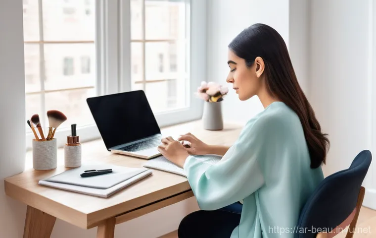 뷰티컨설턴트 추천 온라인 강좌 - Prompt 1: Aspiring Beauty Professional Engaging in Online Learning**