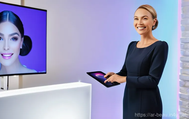 뷰티컨설턴트 직무 적응 사례 연구 - **Prompt:** A driven and focused beauty consultant, a woman in her late 20s, wearing a chic, clean w...