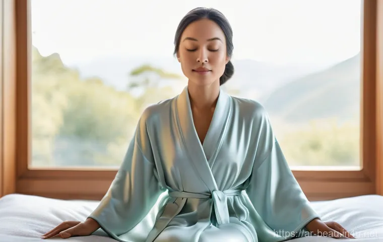 뷰티컨설턴트 신규 기술 적용법 - **Prompt:** A cheerful young woman, wearing a chic, comfortable dress, is standing in front of a lar...