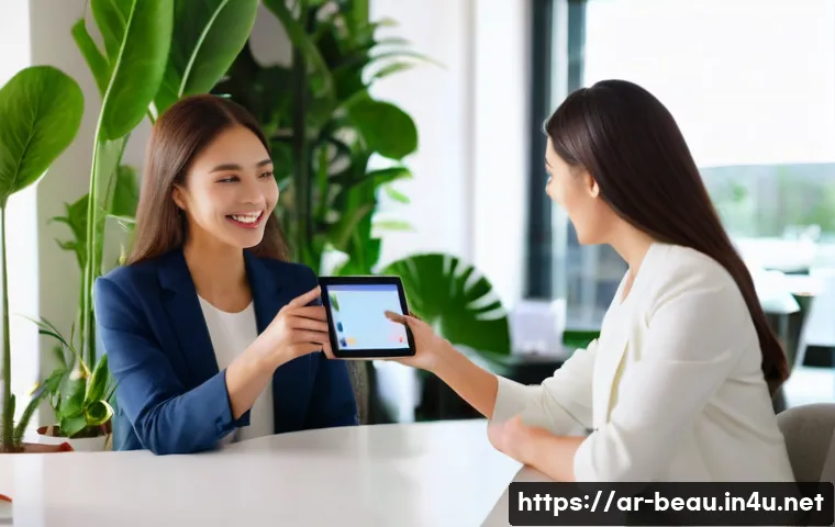 뷰티컨설턴트 관련 산업 동향 - **Prompt:** A young woman (early 20s) with a warm, open smile, dressed in a modest, elegant casual o...