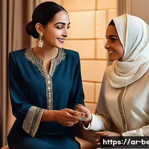 Home 31 뷰티컨설턴트 비즈니스 전략 분석 - A highly detailed, realistic image of an elegant Arabian female beauty consultant, in her late 20s t...